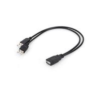 New USB 2.0 1 Female to 2 Male Y-splitter Data Sync Charging Extension Cable