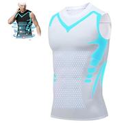 New Version Ionic Shaping Sleeveless Shirt, Energxcell Ionic Shaping Vest for Men to Build a Perfect Body (XL,White)