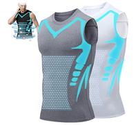 New Version Ionic Shaping Sleeveless Shirt, Energxcell Ionic Shaping Vest for Men to Build a Perfect Body (L,D)