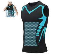 New Version Ionic Shaping Sleeveless Shirt, Energxcell Ionic Shaping Vest for Men to Build a Perfect Body (M,Black)
