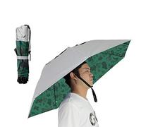 NEW-Vi Ombrello da pesca pieghevole per sole e pioggia, regolabile, multifunzione, per esterni, colore argento/mimetico, 2 pezzi