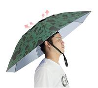 NEW-Vi Ombrello da pesca pieghevole regolabile per sole e pioggia, 95 cm, ombrelli oversize a mani libere, 7 costole, anti-UV, impermeabile, copricapo per pesca, giardinaggio, golf, parasole