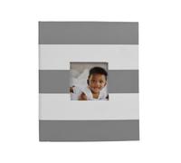 New View Gifts Album fotografico a righe grigie con cornice frontale, contiene 208 foto da 10,2 x 15,2 cm