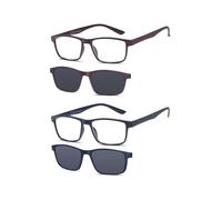 NEW VISION Occhiali da Lettura 2 PACK, Occhiali da Vista con Magnetica Clip Occhiali da Sole, Protezione 100% UVA e UVB, Clip On Occhiali da Lettura per Donna Uomo NV8126