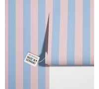 New Walls Carta da parati in tessuto non tessuto, motivo a righe rosa, blu, leggermente strutturata e opaca, per soggiorno, camera da letto, 10,05 x 0,53 m