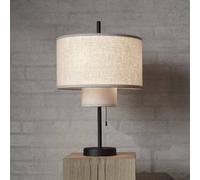 New Works Lampada da tavolo Margin, beige, tessuto, Ø 36 cm, E27 New Works