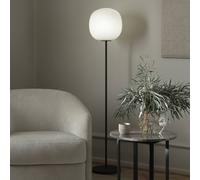 NEW WORKS Lampada da Terra A Lantern M. Base Nero e Vetro Opale Bianco
