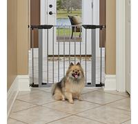 New World, Cancelletto per cani in acciaio, montaggio a pressione per proteggere pareti e porte, installazione senza attrezzi, misure 73,66 x 74,93-96,52 (A x La), colore grigio chiaro, B2929SGY