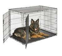 New World Gabbia per cani a doppia porta, pieghevole, in metallo, 122 cm, maggiore sicurezza, con vaschetta a prova di perdite, per razze di taglia XL
