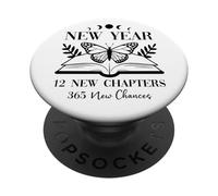 New Year 2026 Reading Book 12 New Chapters 365 New Chances PopSockets PopGrip Adesivo