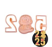 New Year Cookie Cutter | Festive Goodness Happy New Year Cookie Molds With Snake 2025,3X Multi-purpose Spring Festival Stamps Set, Kitchen Pastry Bakeware For Biscuits Chocolates