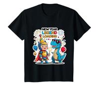 New Year Legend Loading, Cute Party Knight and Dinosaur Kids Maglietta
