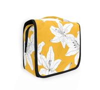 New Year Lily White Floral borsa da viaggio appesa con gancio per appendere Essentials borsa da toilette verticale autoportante