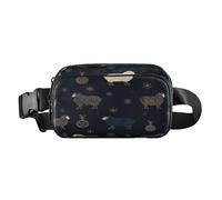 New Year Sheep Gold and Blue Cute Cross Body Bag Belt Pack per Donne Uomini Resistente all'acqua con Cinghia Regolabile per Viaggi Palestra Lavoro bolsa de cintura para