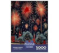 New Year's Fireworks Festive Red Puzzle Impossibili 1000Pcs Decorazione Per La Casa. Rilassamento E Intelligence Per Adulti E Bambini Da 12 Anni 38x26cm/1000pcs