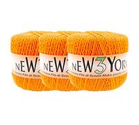 New York - 3 pezzi da 150gr filato 100% cotone filo di Scozia Makò gasato mercerizzato, cotone n 3