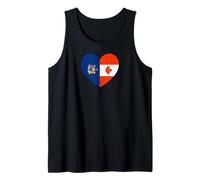 New York And Canada Flags: Heart Shaped Unity Canotta