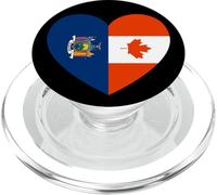 New York and Canada Flags: Heart Shaped Unity PopSockets PopGrip per MagSafe