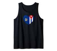 New York And Cuba Flags: Heart Shaped Unity Canotta