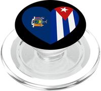 New York and Cuba Flags: Heart Shaped Unity PopSockets PopGrip per MagSafe