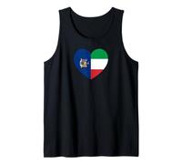 New York and Italy Flags: Heart Shaped Unity Canotta
