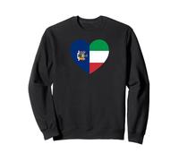 New York and Italy Flags: Heart Shaped Unity Felpa