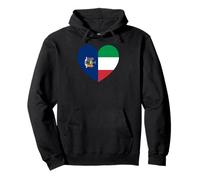 New York and Italy Flags: Heart Shaped Unity Felpa con Cappuccio