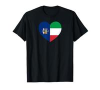 New York and Italy Flags: Heart Shaped Unity Maglietta