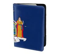 New York bandiera stampa viaggio portafoglio passaporto titolare caso per famiglia pelle passaporto copertura per uomo donna, nero, Taglia unica