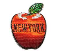 New York big apple con paillettes - Toppe termoadesive Patch Toppa ricamate, misura: 17,5 x 25,5 cm