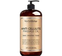 New York Biology Anti Cellulite Treatment Massage Oil - All Natural Ingredients - Infused with Essential Oils - Penetrates Skin and Targets Unwanted Fat Tissues - 8 oz