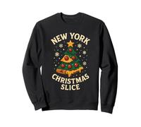 New York Christmas Slice Pizza Tree Holiday Funny Felpa