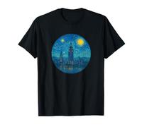 New York, città, manhattan, orizzonte, Van Gogh, notte stellata, stile Maglietta