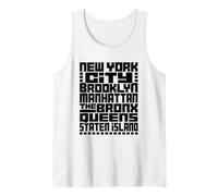 New York City 5 Boroughs Typography T Shirt NYC Graphic Canotta