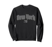New York City 718 Codice Area Old School NYC Bronx Brooklyn Felpa