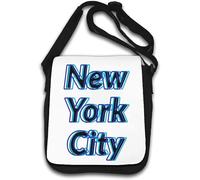 New York City Big Apple Glitch Art Borsa a tracolla bianca