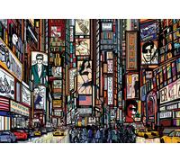 New York City Carta da Parati Fotografica Cartoon Casa Interno Muri Murale Rosso