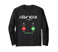 New York City Chiama e Devo Andare in Viaggio Maglia a Manica