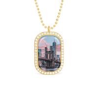 New York City - Collana da donna, regolabile, con ciondolo a catena, per viaggi e feste, Misura unica, Metallo
