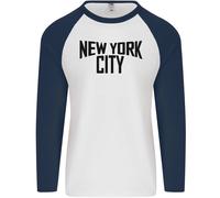 New York City Come Worn By John Lennon Uomo L/S Baseball T-Shirt