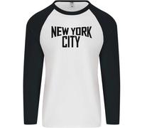 New York City Come Worn By John Lennon Uomo L/S Baseball T-Shirt