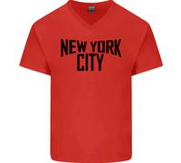 New York City Come Worn By John Lennon Uomo Scollo A V Cotone T-Shirt