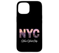 New York City Donne Ragazze Rosa Night Lights of Manhattan Custodia per iPhone 15