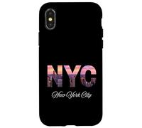 New York City Donne Ragazze Rosa Night Lights of Manhattan Custodia per iPhone X/XS