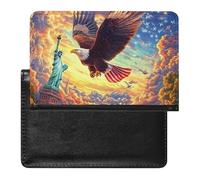 New York City E-agle Sunset porta passaporto per uomo donna custodia passaporto in pelle PU portafoglio da viaggio