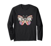 New York City Farfalla - Pastel City Love Name Word Art Maglia a Manica