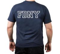 New York City Fire Dept. Navy - Maglietta con logo sul petto Blu S