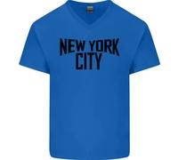 New York City Indossato Da John Lennon Uomo V-Neck In Cotone T-Shirt