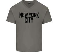 New York City Indossato Da John Lennon Uomo V-Neck In Cotone T-Shirt