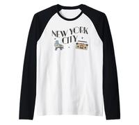 New York City Invecchiato Vintage NYC Anni '80 Design retrò Maglia con Maniche Raglan